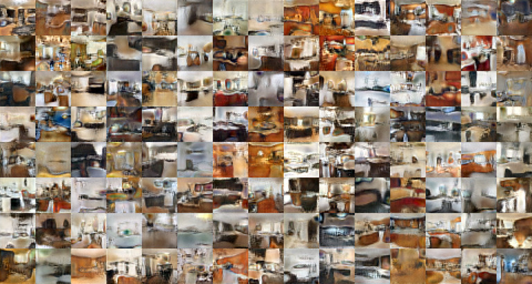 Grid of images of rooms, many of which look very "smeared"